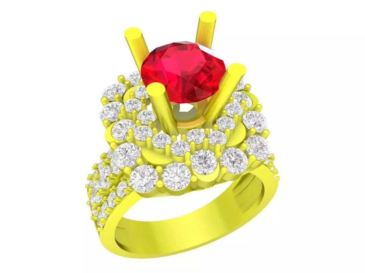 A6519 Fashion Diamond Women Ring 3D print model_0
