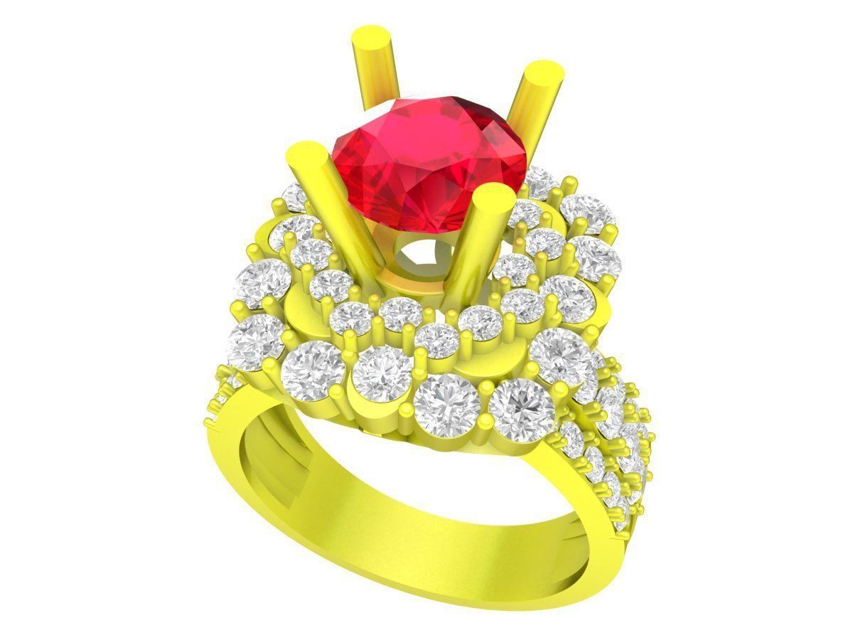 A6519 Fashion Diamond Women Ring 3D print model_1
