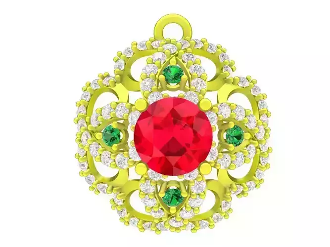 5041 luxury colorful diamond women pendant