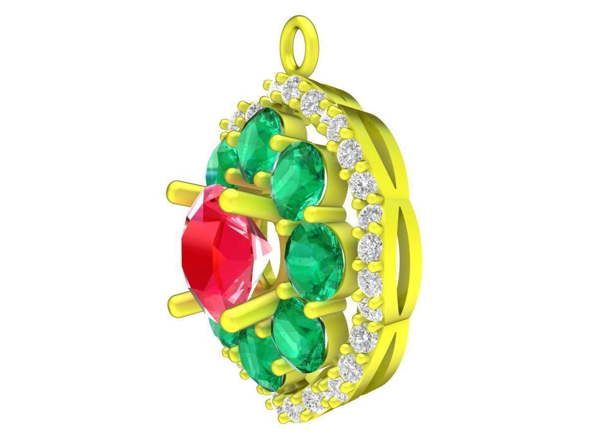 5045 italy diamond flower women pendant 3D print model_5