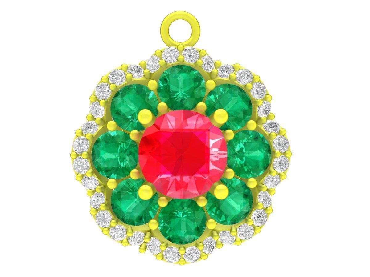 5045 italy diamond flower women pendant 3D print model_1