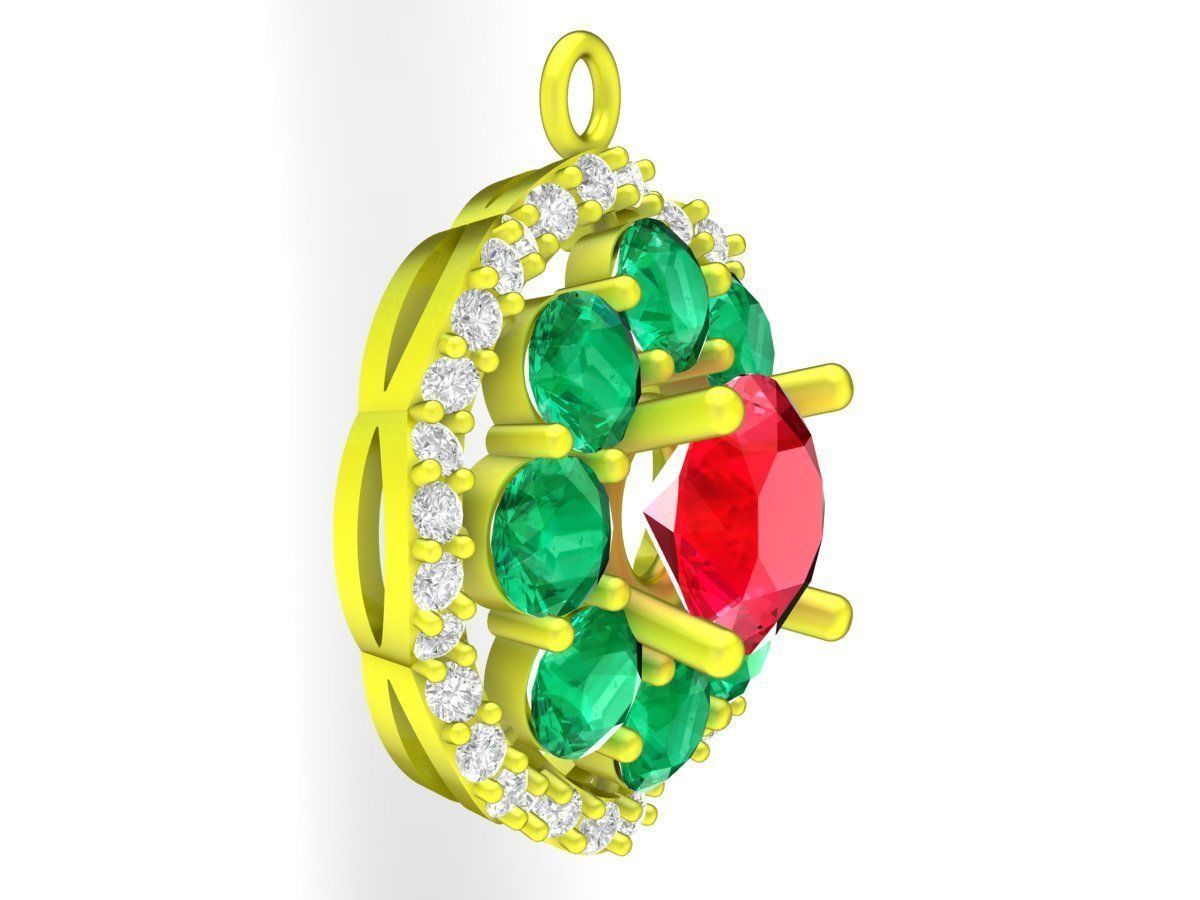5045 italy diamond flower women pendant 3D print model_4