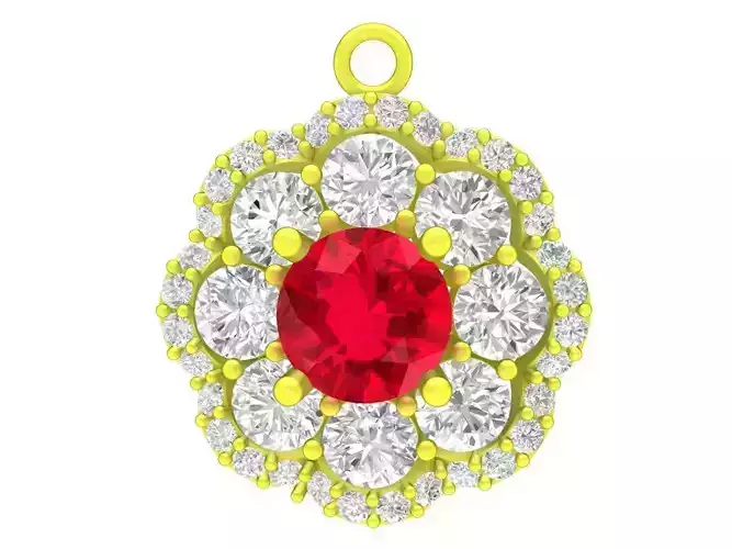 5045 italy diamond flower women pendant