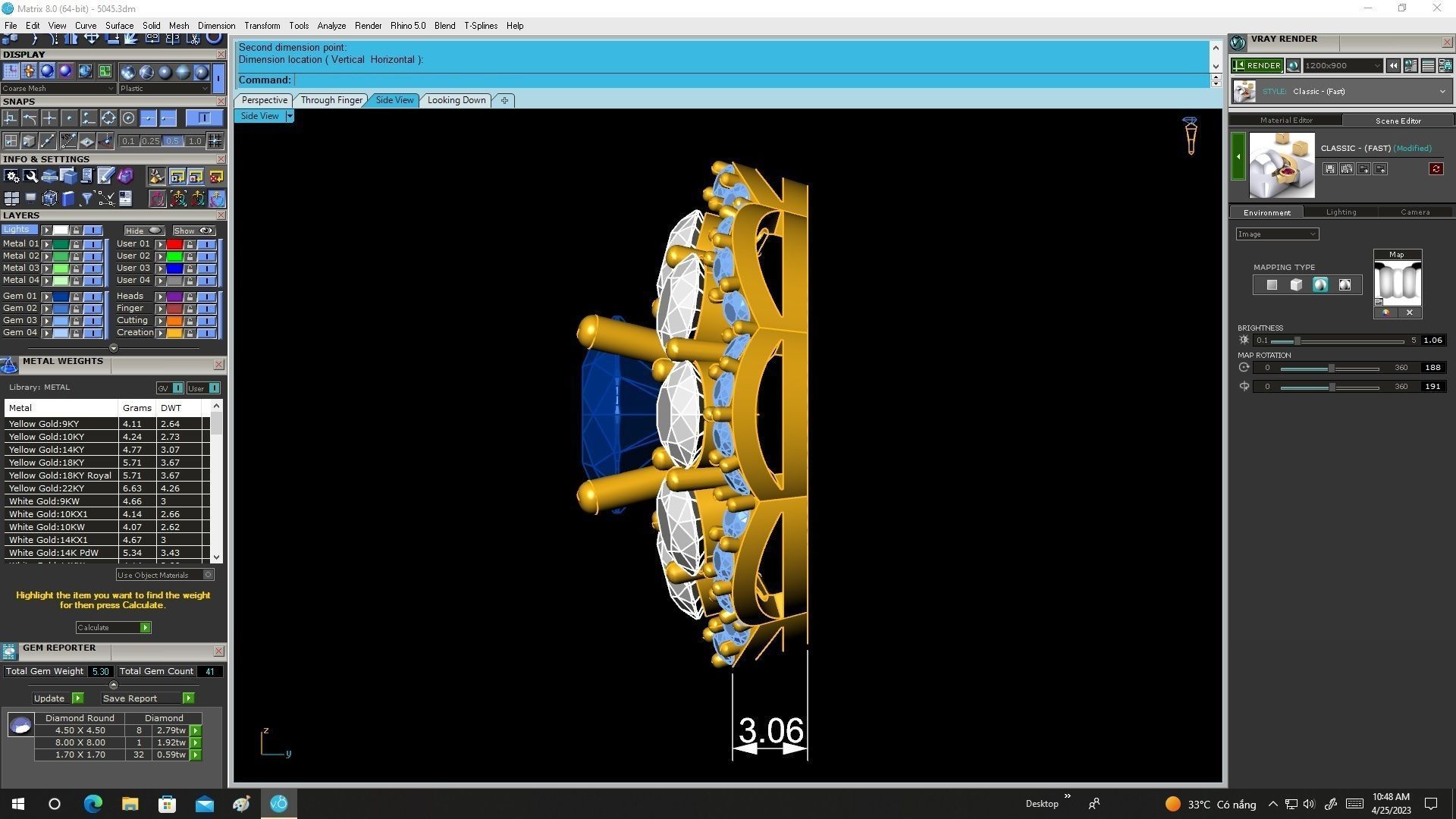 5045 italy diamond flower women pendant 3D print model_7