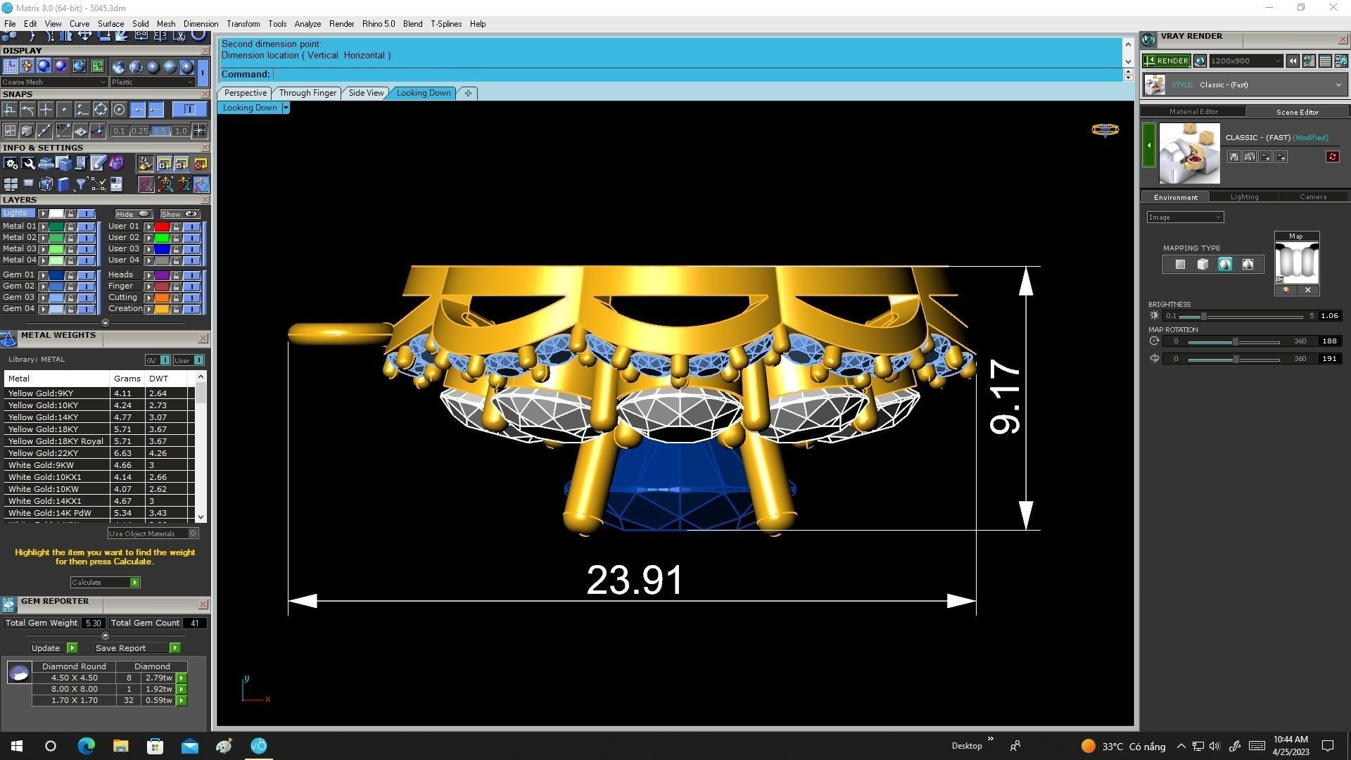 5045 italy diamond flower women pendant 3D print model_6