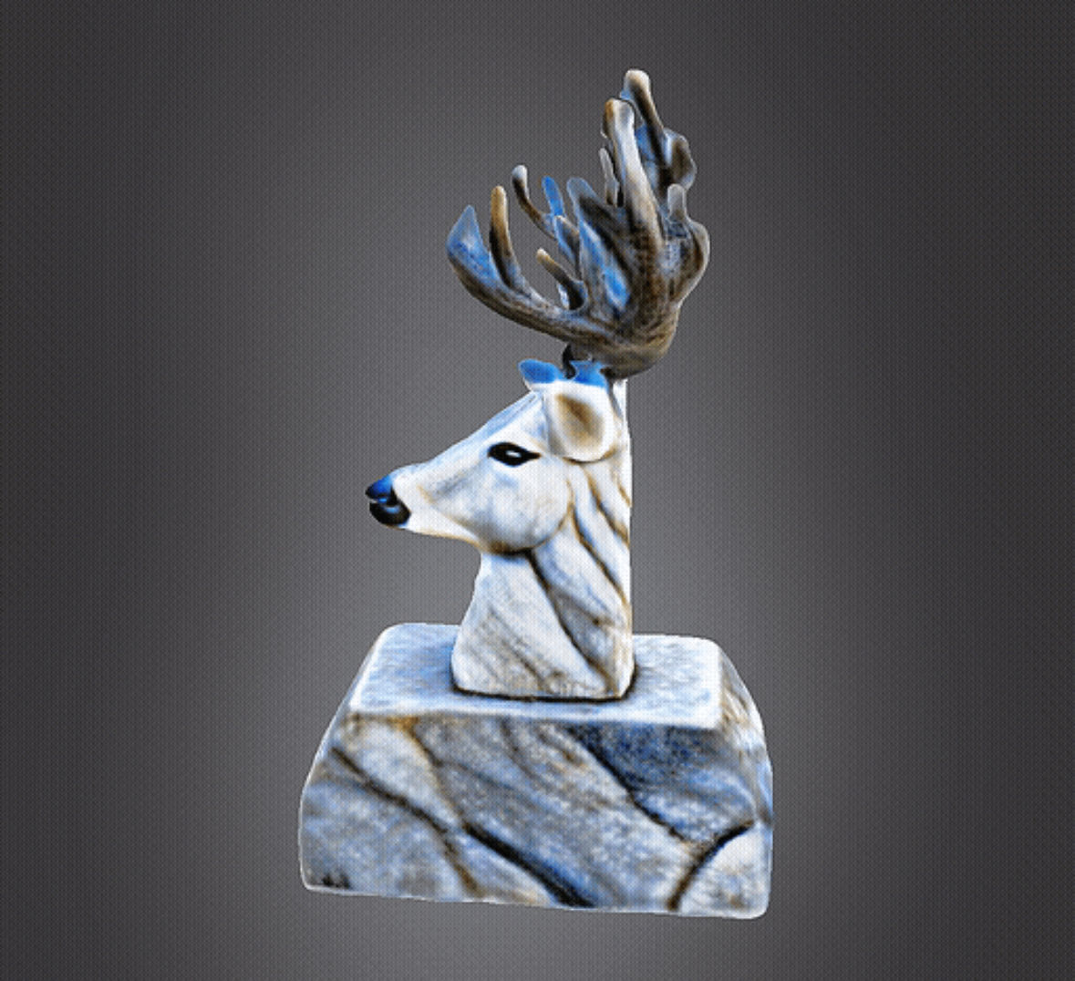Marble Deer Head 3d Model 3D print model_4