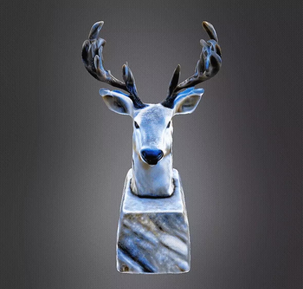 Marble Deer Head 3d Model 3D print model_0