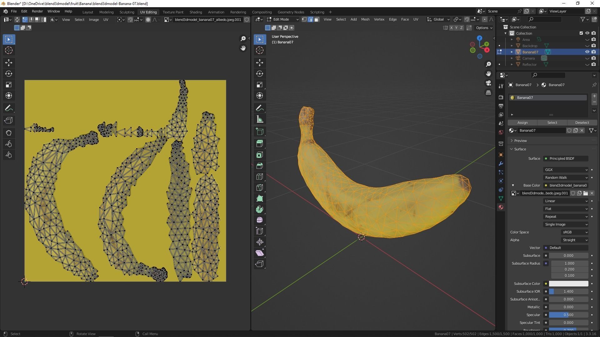 Banana Realistic 3D model 3D model_2
