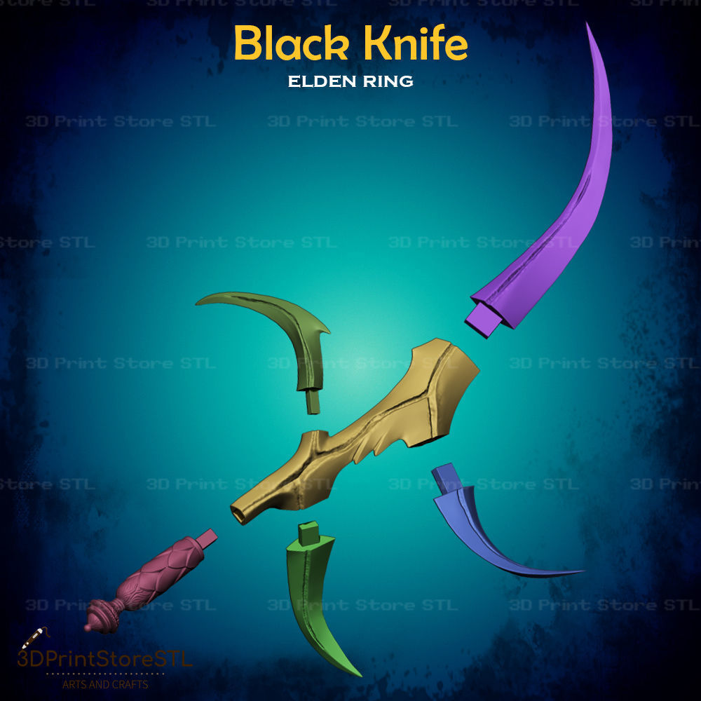 Black Knife Cosplay Elden Ring - STL File 3D print model_3