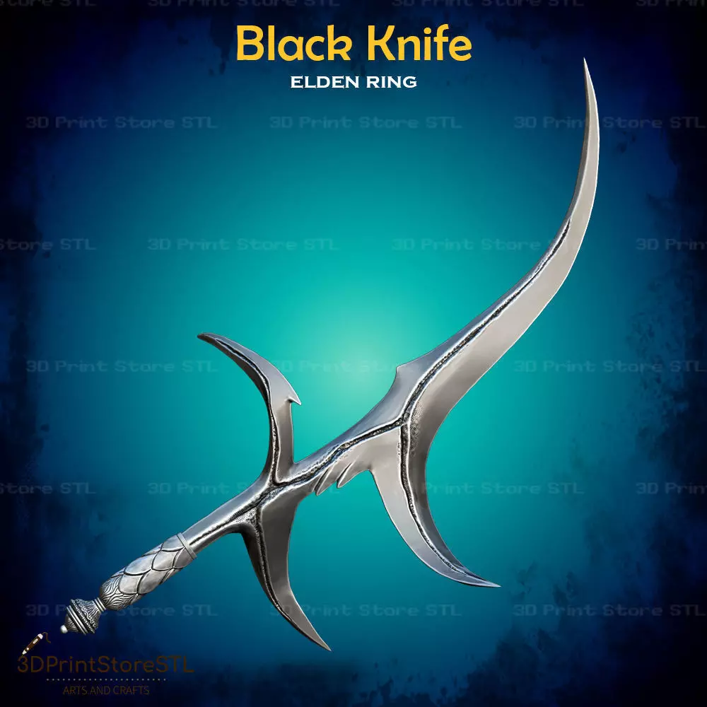 Black Knife Cosplay Elden Ring - STL File 3D print model_0