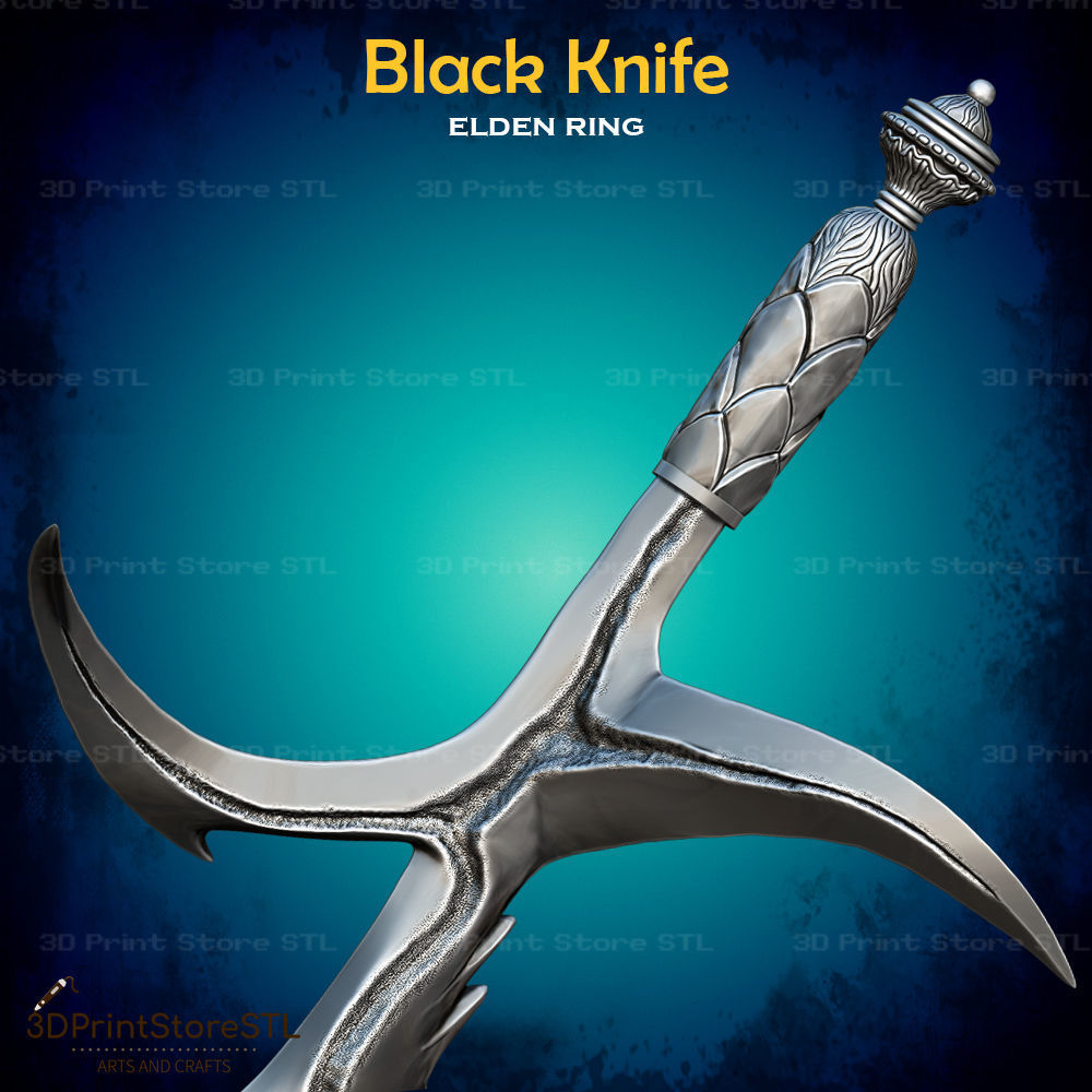 Black Knife Cosplay Elden Ring - STL File 3D print model_2