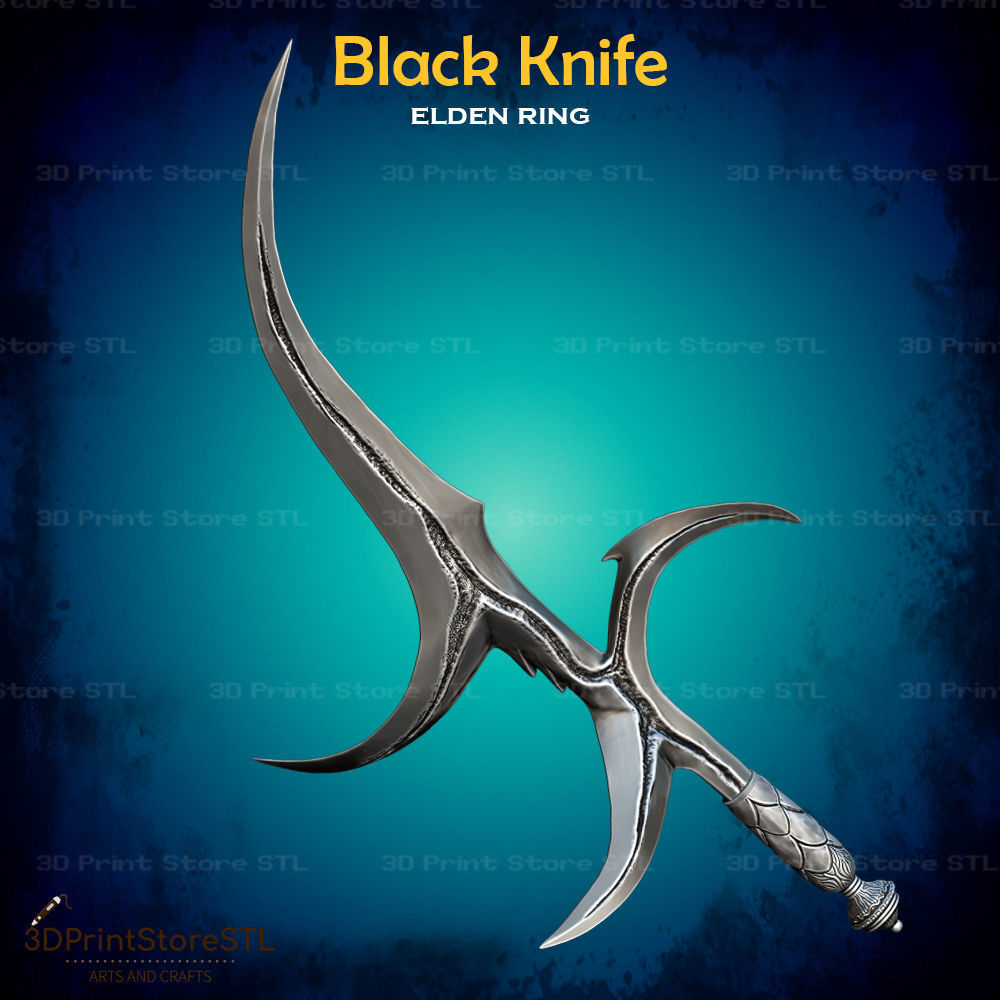 Black Knife Cosplay Elden Ring - STL File 3D print model_1