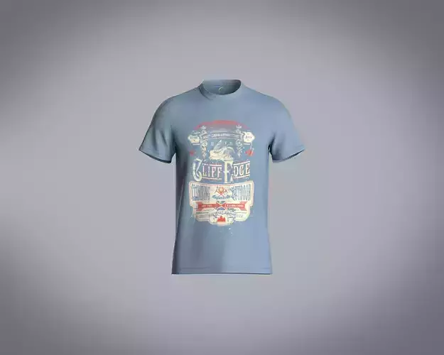 Mens Basic T-shirt with graphic print cliff edge design