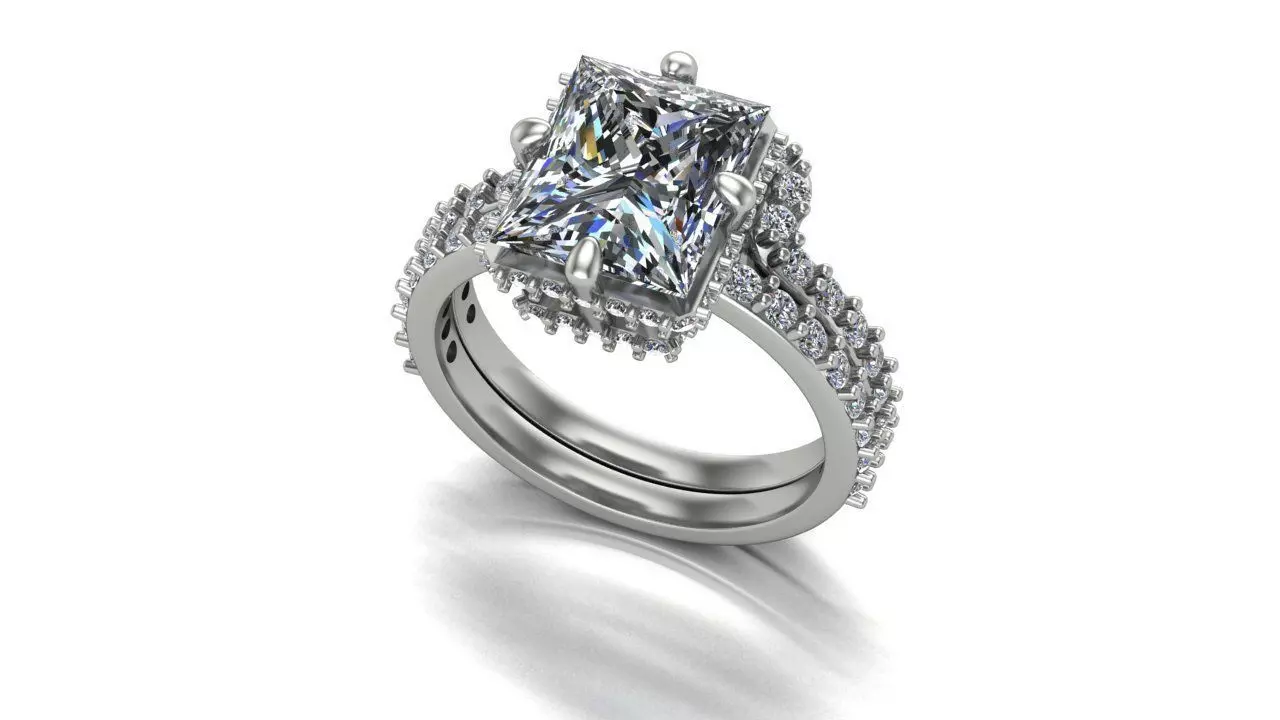 Anillo de compromiso con banda-engagement ring with band 23001 3D print model