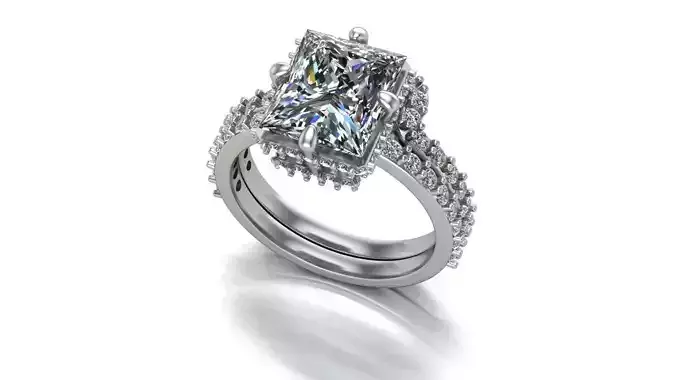 Anillo de compromiso con banda-engagement ring with band 23001