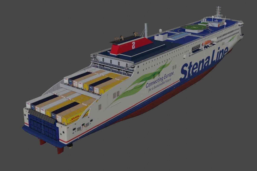 StenaLine Ro-Ro Passenger Ship 3D model  Low-poly 3D model_6