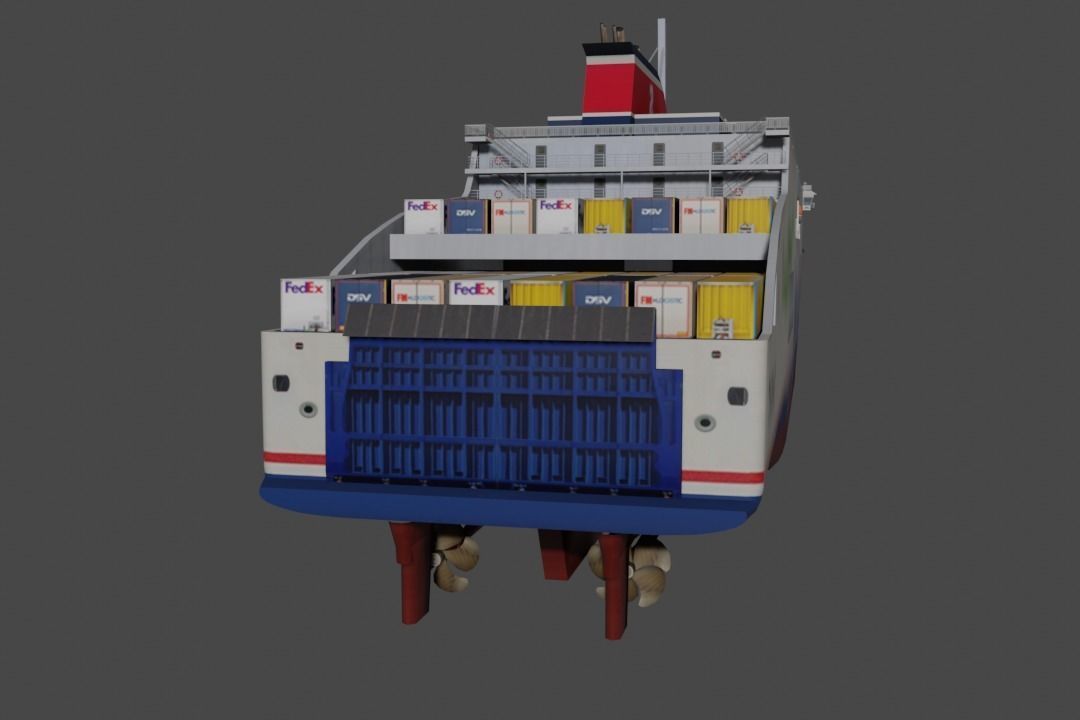 StenaLine Ro-Ro Passenger Ship 3D model  Low-poly 3D model_5