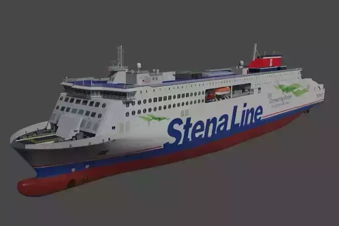 StenaLine Ro-Ro Passenger Ship 3D model  Low-poly 3D model