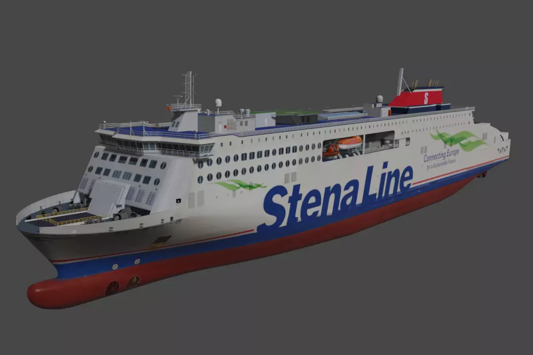 StenaLine Ro-Ro Passenger Ship 3D model  Low-poly 3D model_0