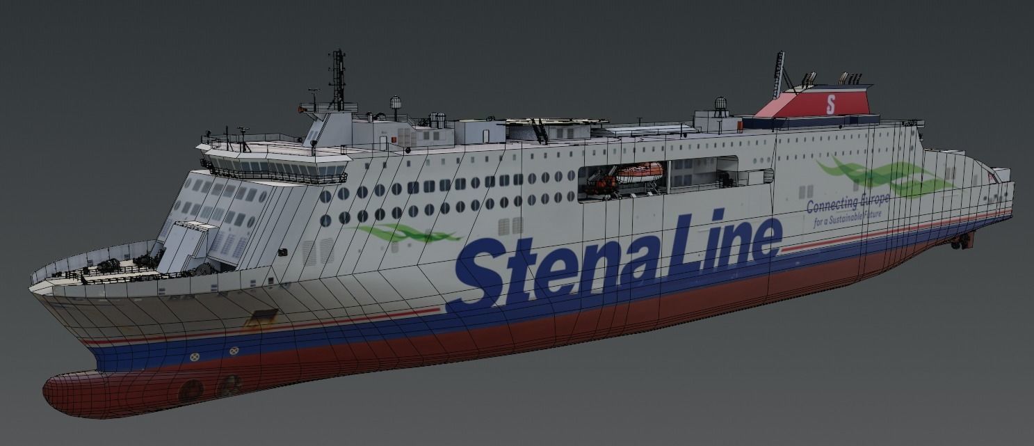 StenaLine Ro-Ro Passenger Ship 3D model  Low-poly 3D model_7