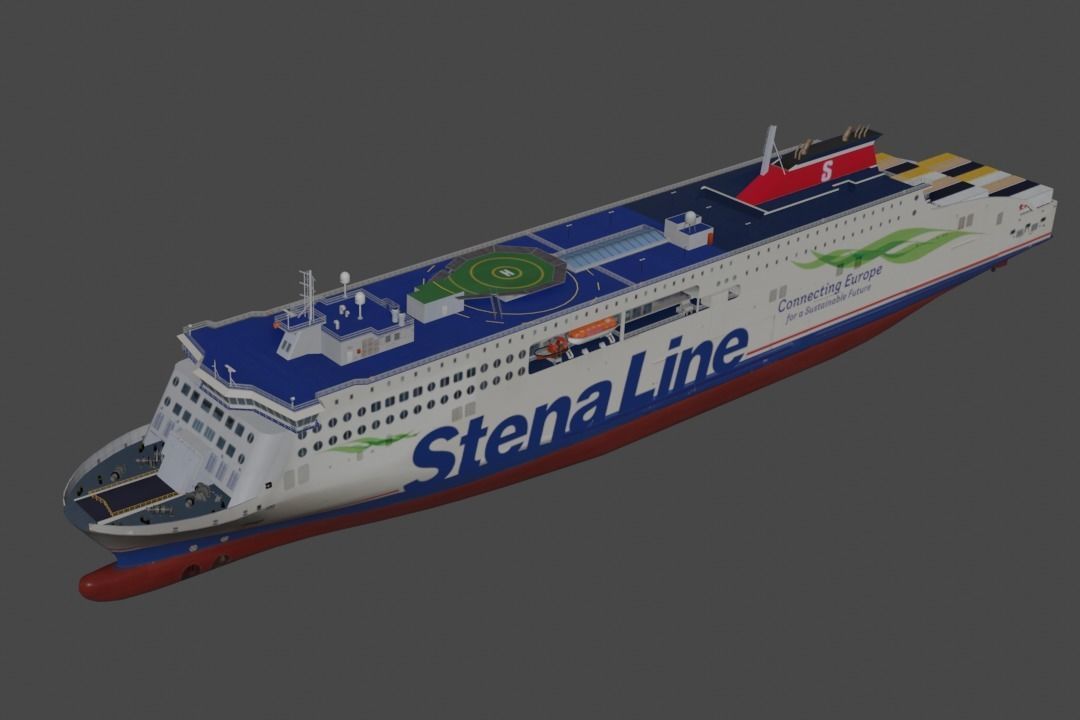 StenaLine Ro-Ro Passenger Ship 3D model  Low-poly 3D model_3