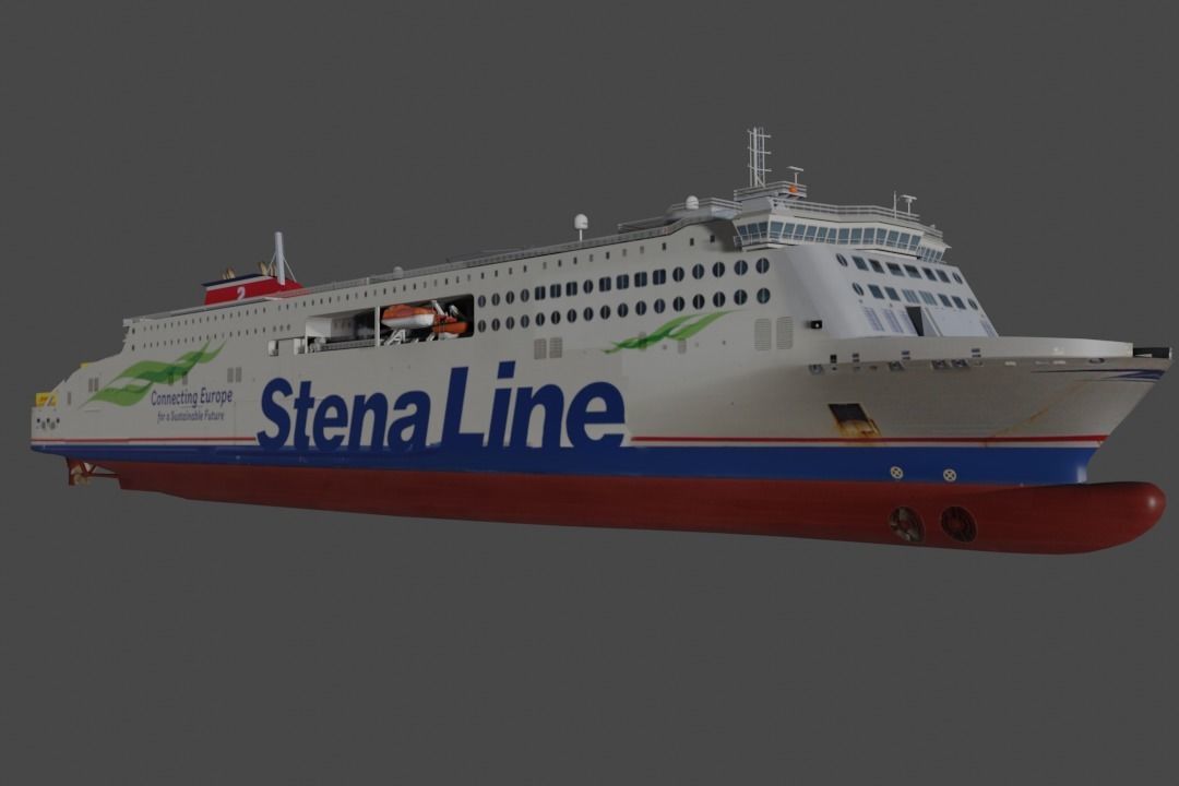 StenaLine Ro-Ro Passenger Ship 3D model  Low-poly 3D model_4