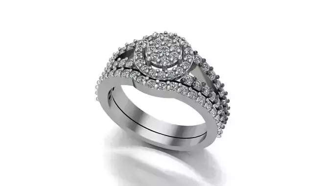 Anillo de compromiso con banda-engagement ring with band 23002 3D print model