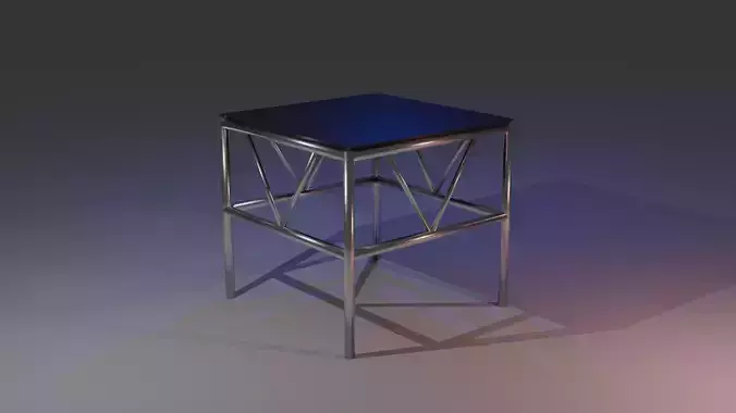 Metal Truss Table with Black Top