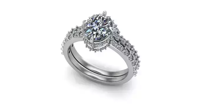 Anillo de compromiso con banda-engagement ring with band 23003