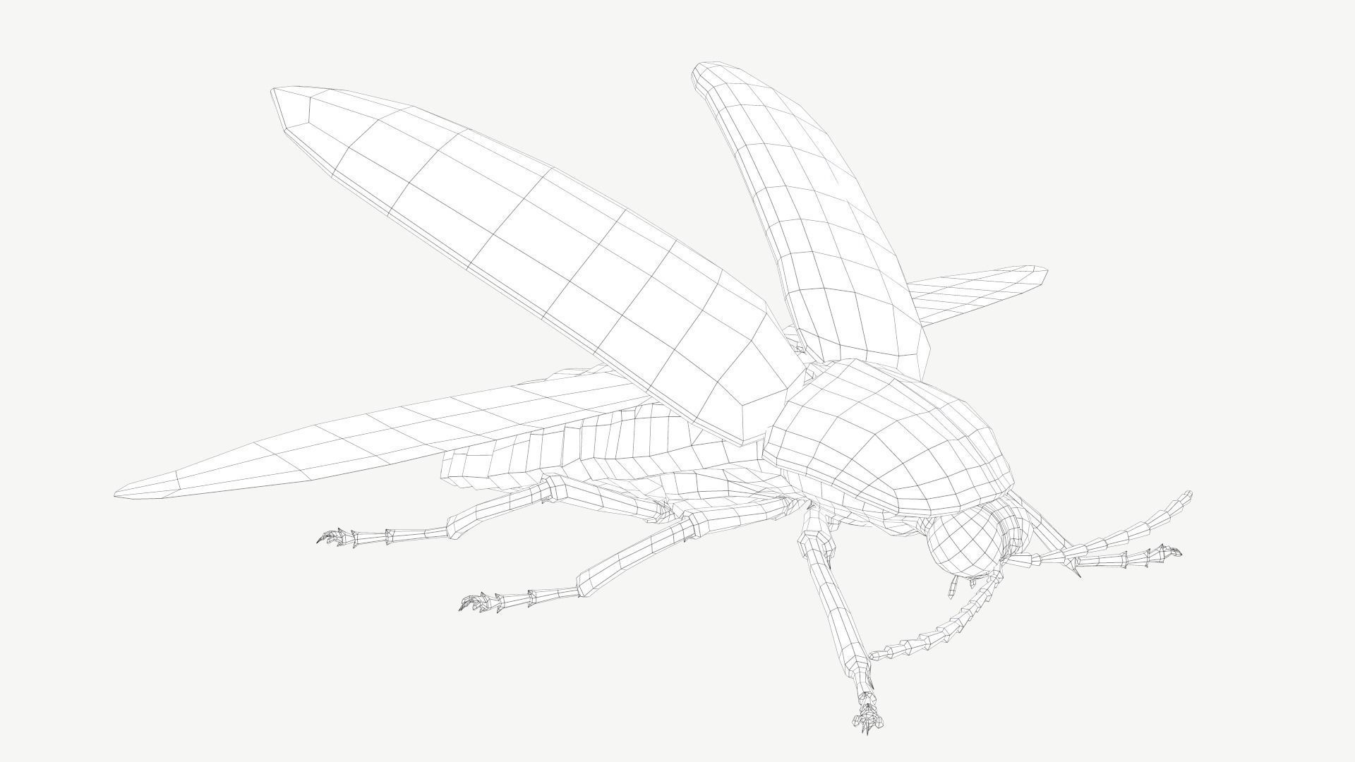 Firefly Low-poly 3D model_1