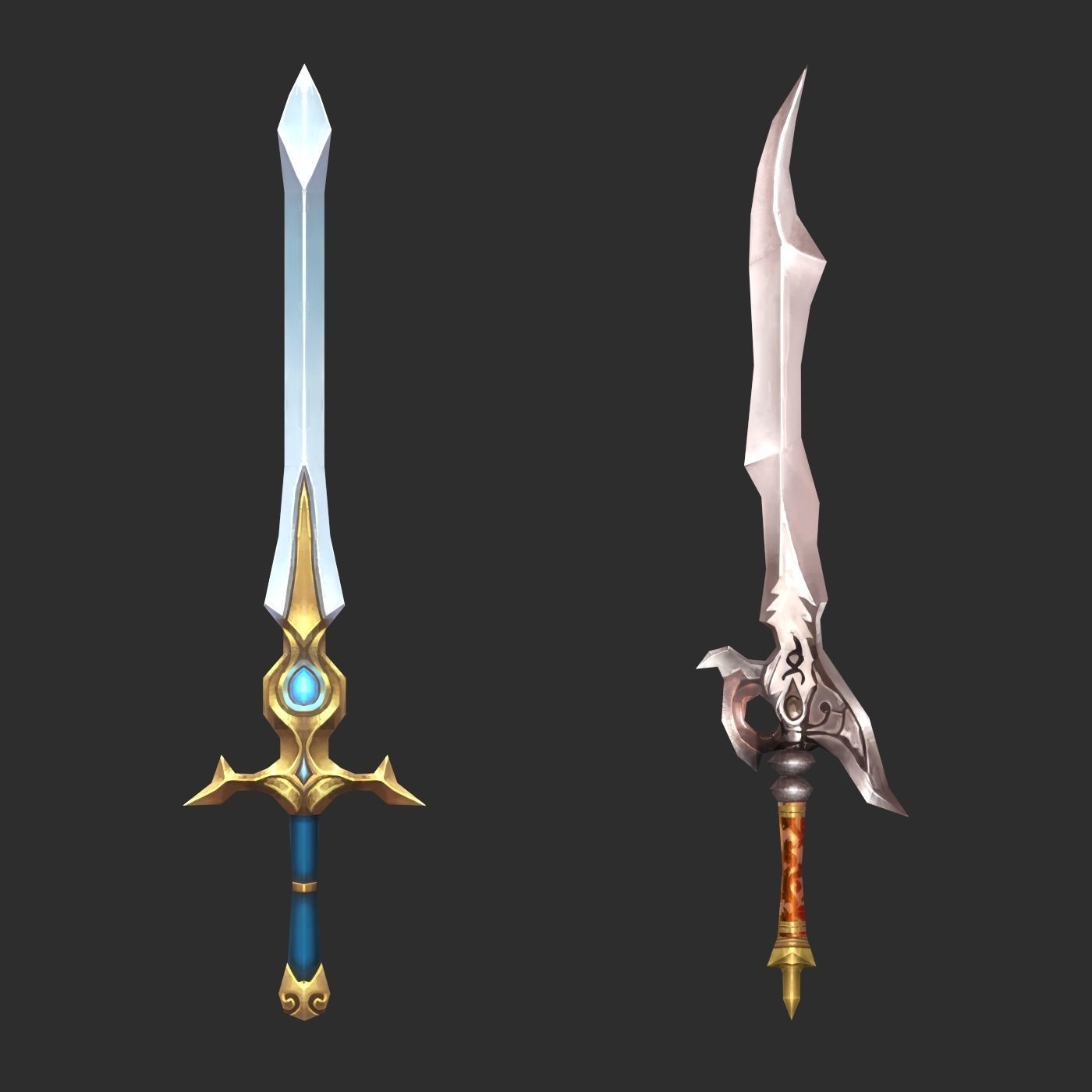 Fantasy Sword Collection Low-poly 3D model_2