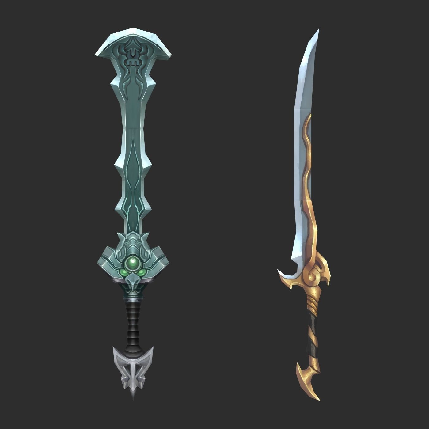 Fantasy Sword Collection Low-poly 3D model_1