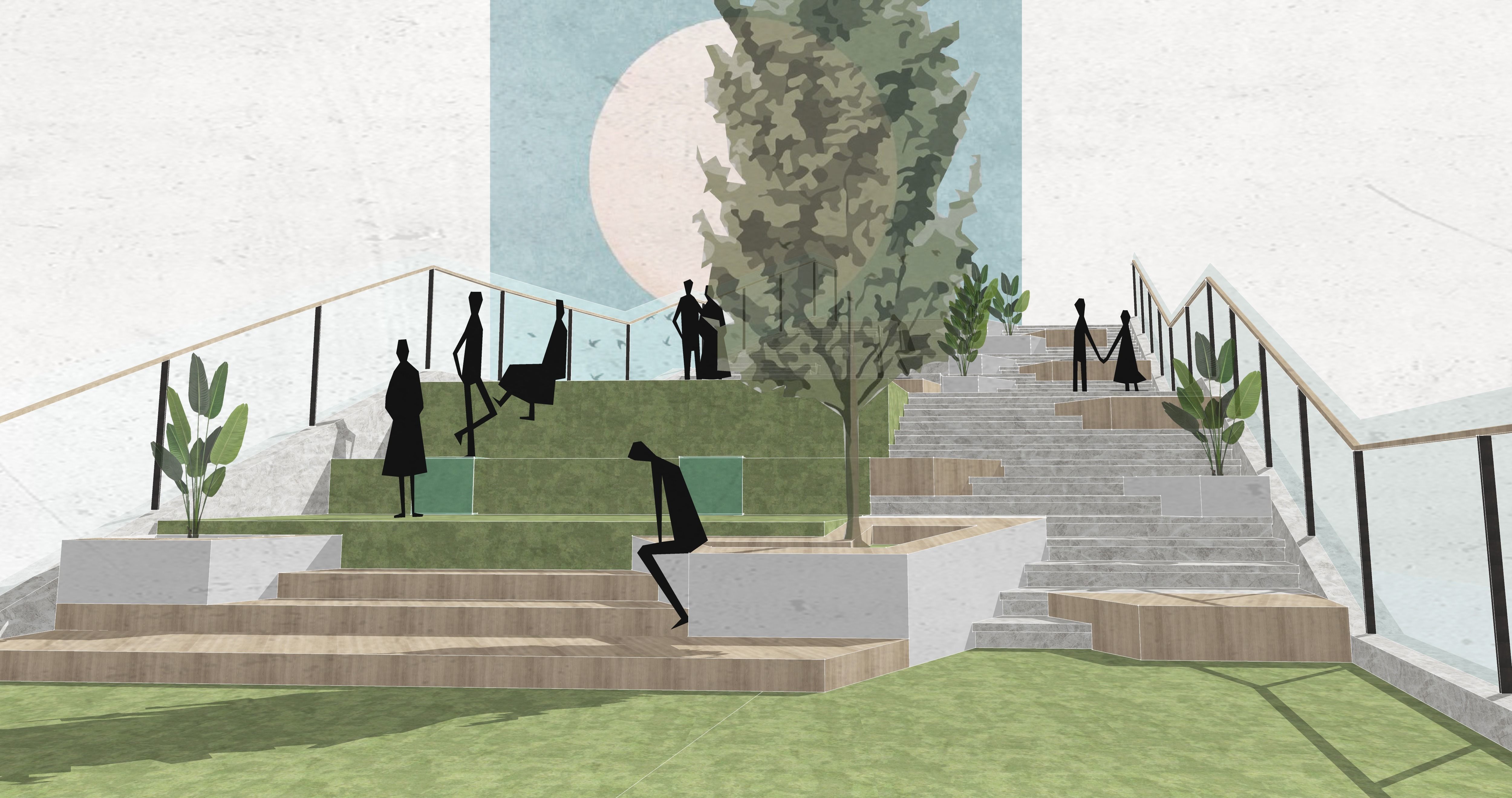 Collage style--stairs 3D model_3