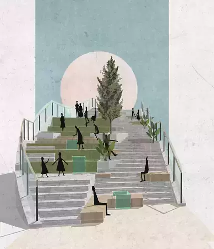 Collage style--stairs