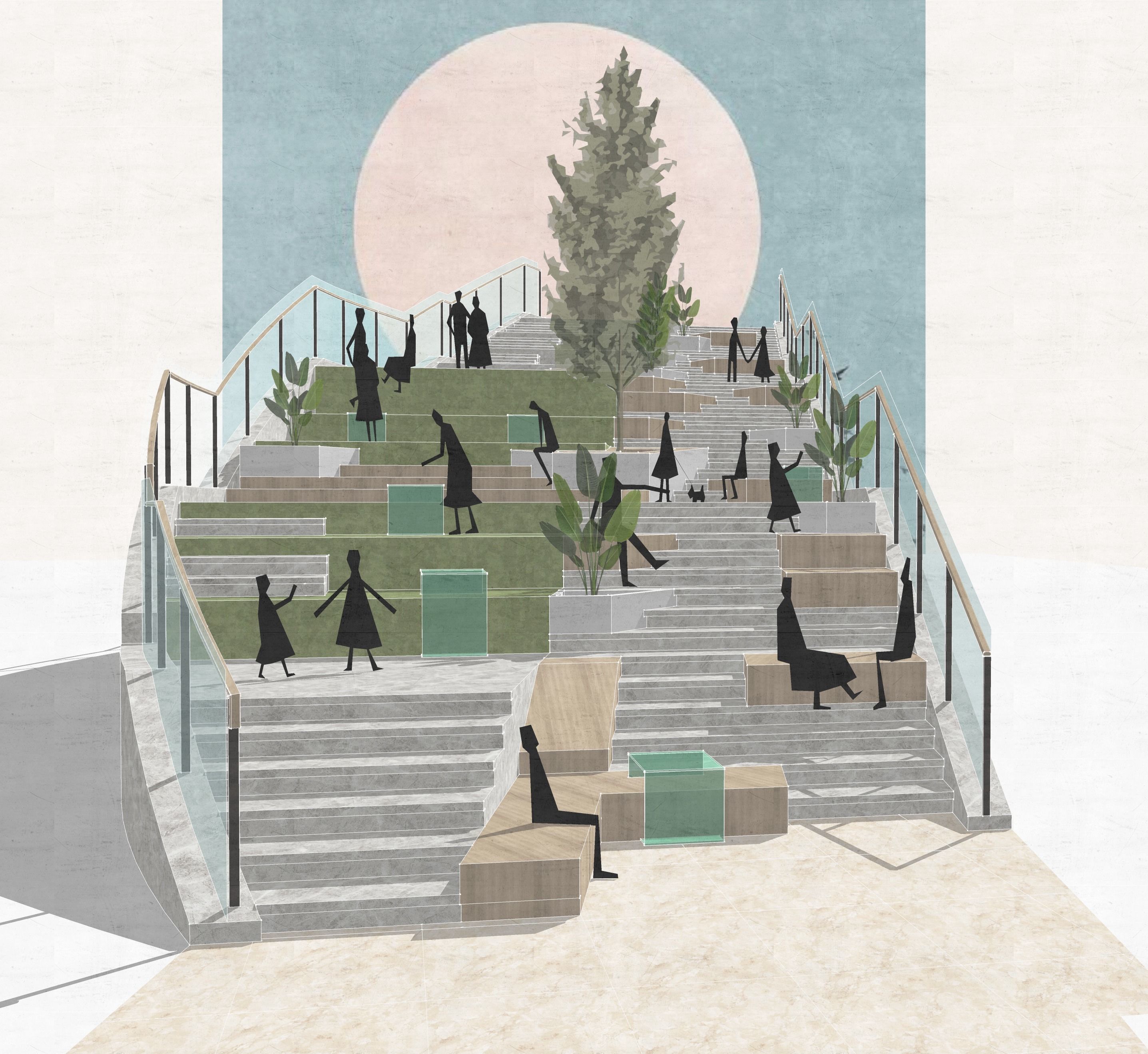 Collage style--stairs 3D model_2