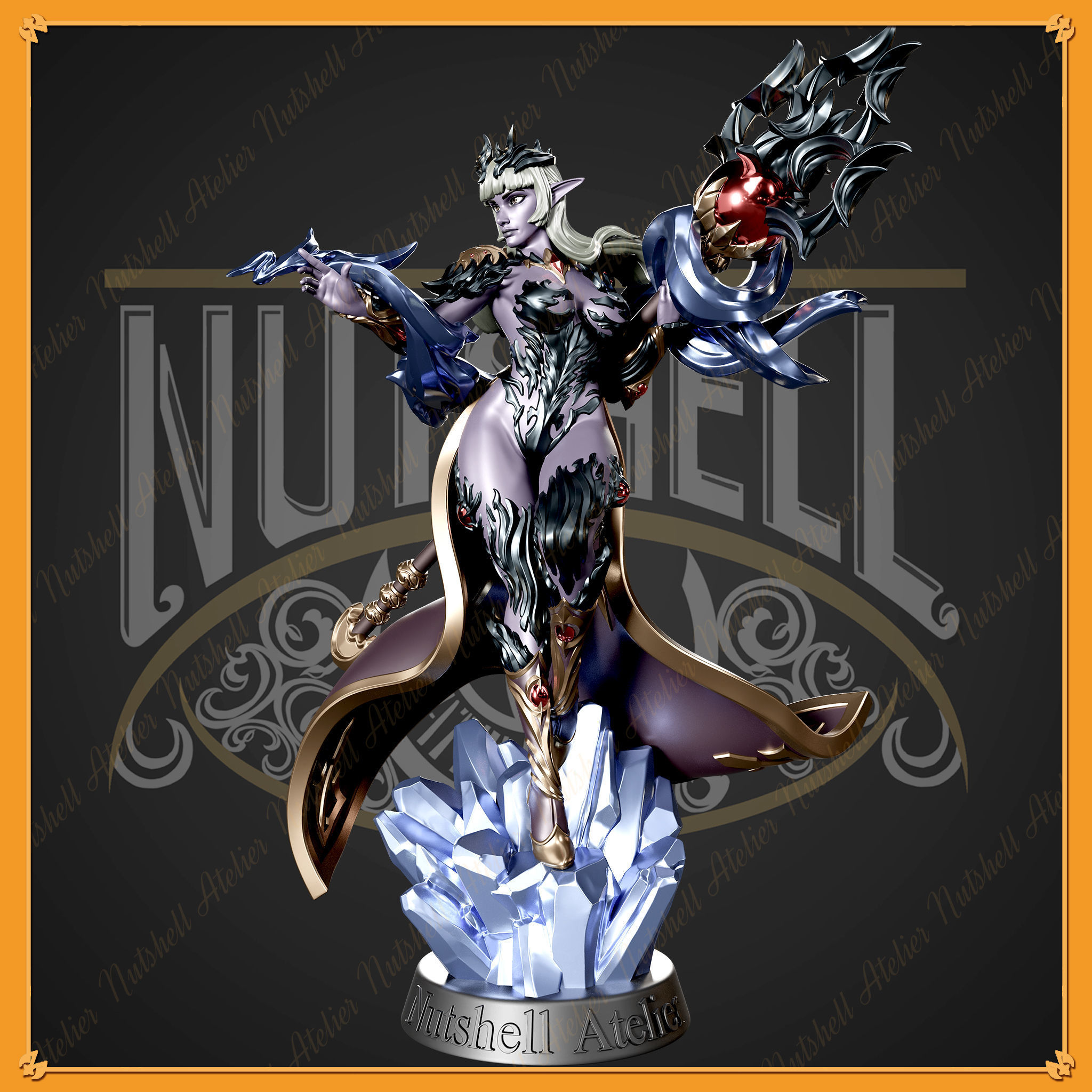 NUTSHELL ATELIER - DARK ELF SORCERESS - NSFW 3D print model_1