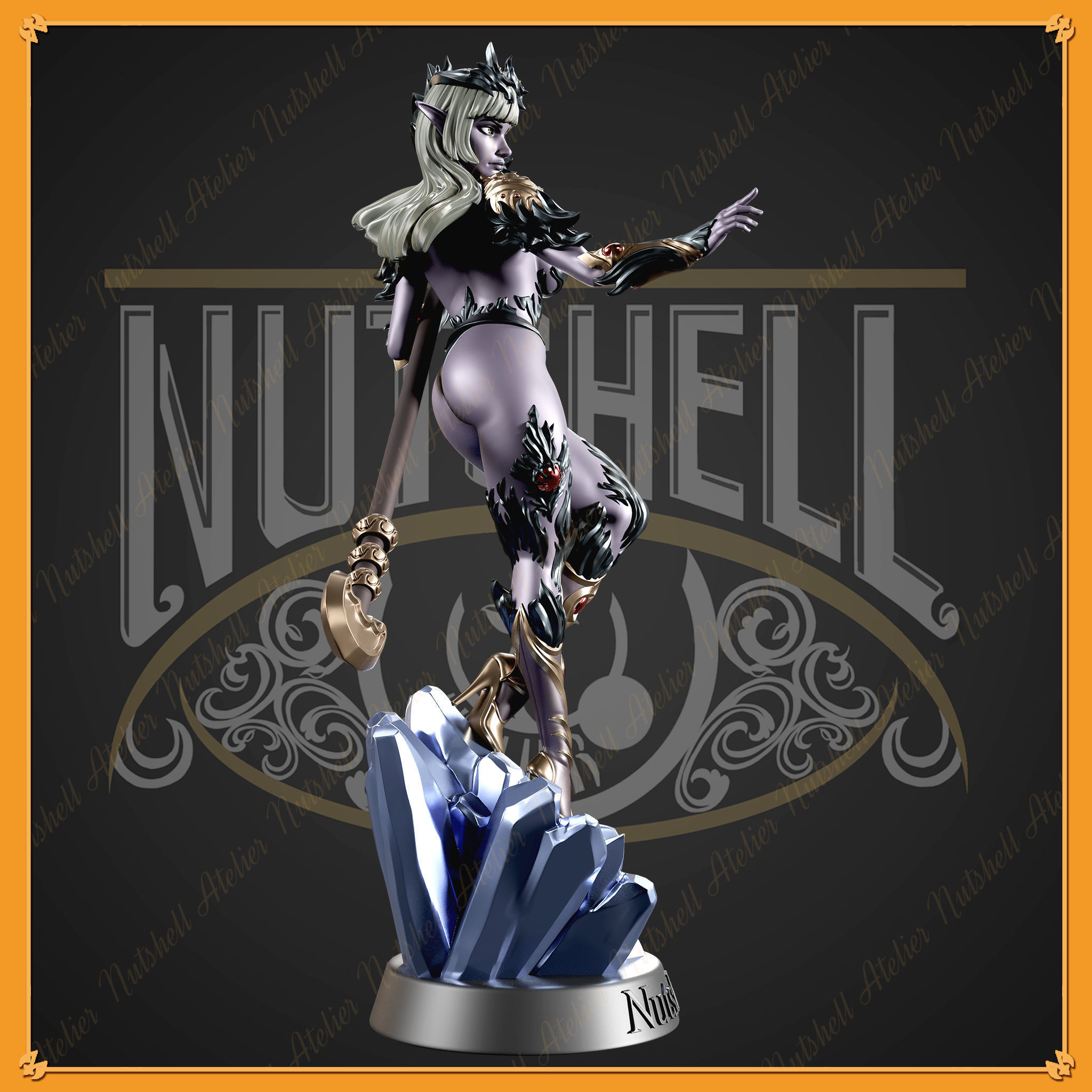 NUTSHELL ATELIER - DARK ELF SORCERESS - NSFW 3D print model_7