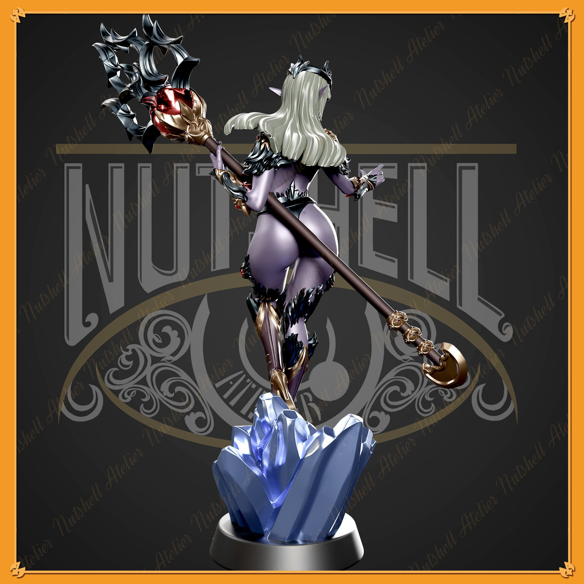 NUTSHELL ATELIER - DARK ELF SORCERESS - NSFW 3D print model_5