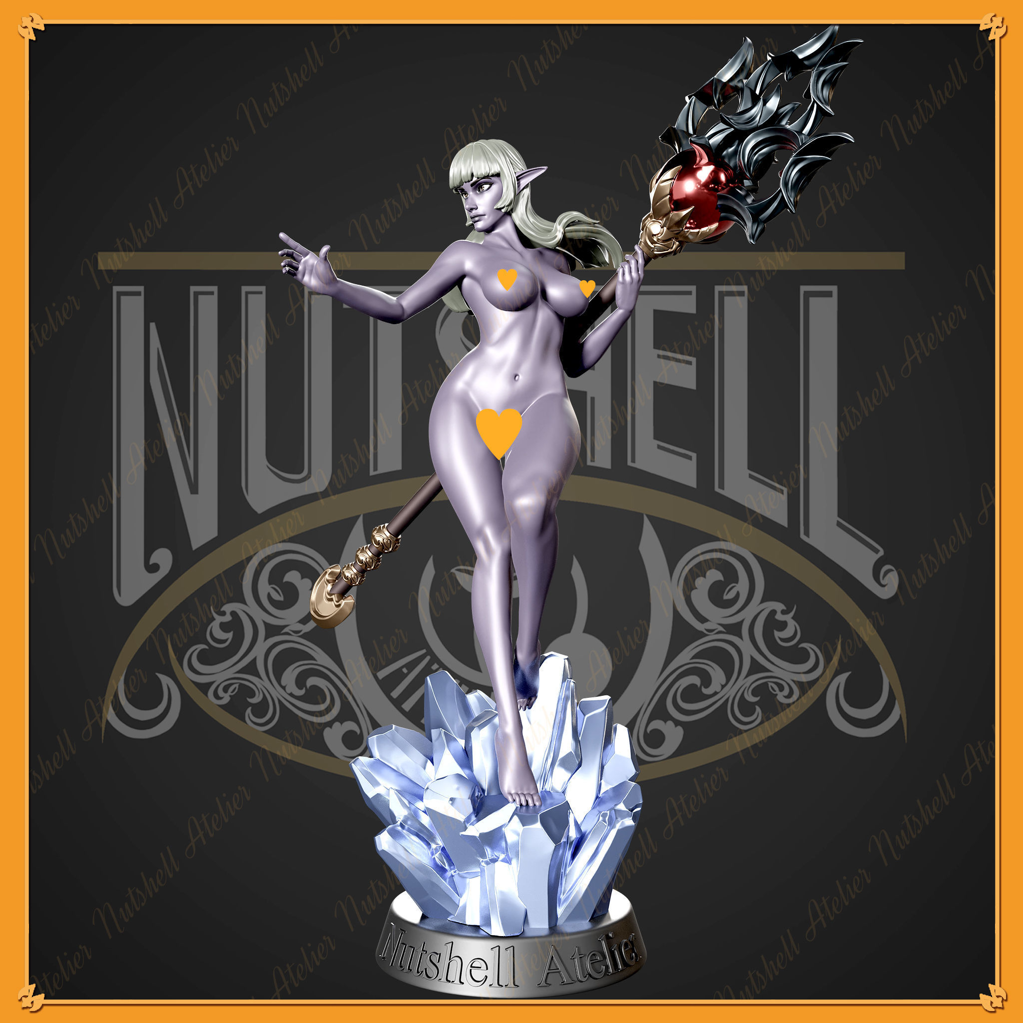 NUTSHELL ATELIER - DARK ELF SORCERESS - NSFW 3D print model_3
