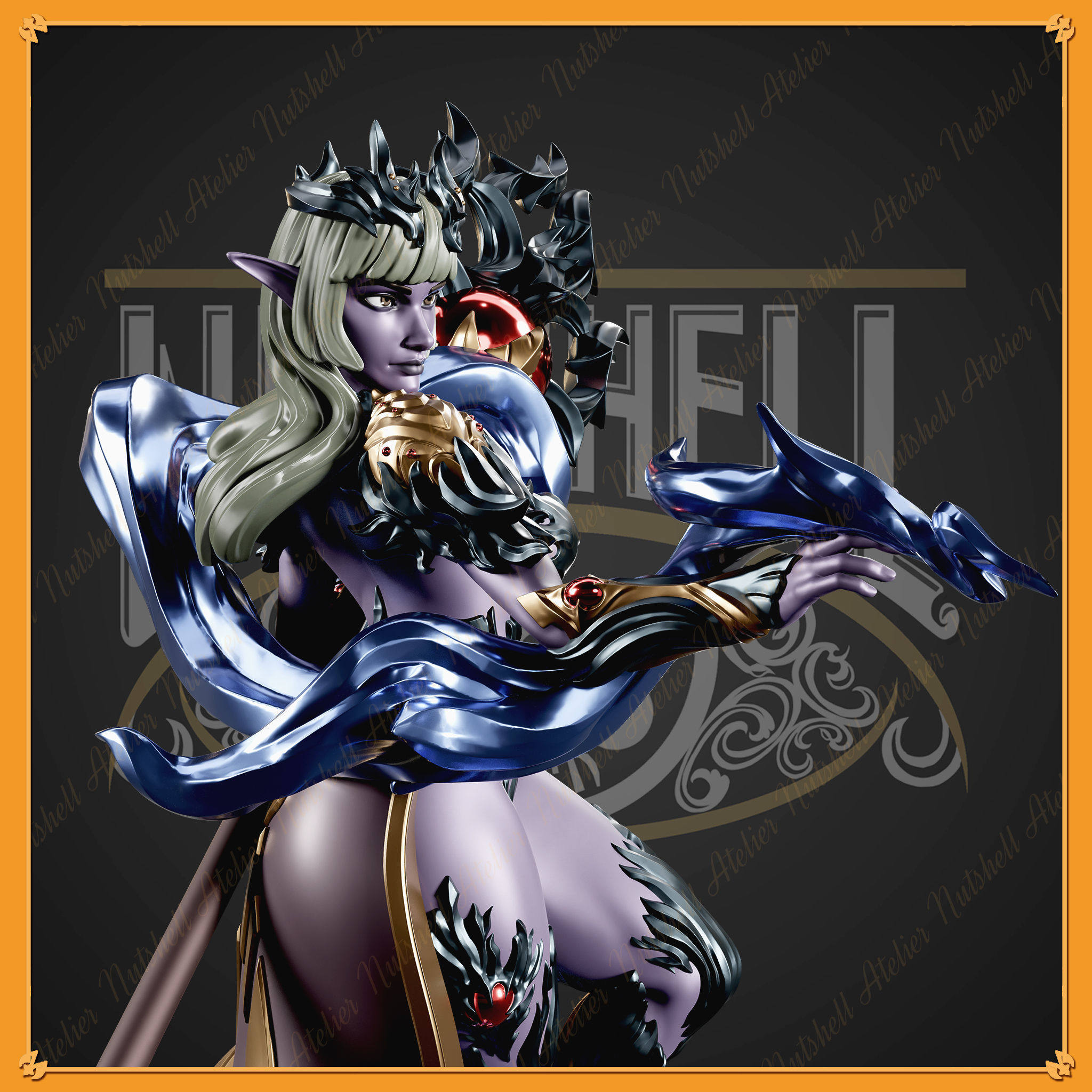 NUTSHELL ATELIER - DARK ELF SORCERESS - NSFW 3D print model_9