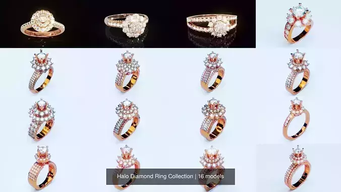 Halo Diamond Ring Collection 