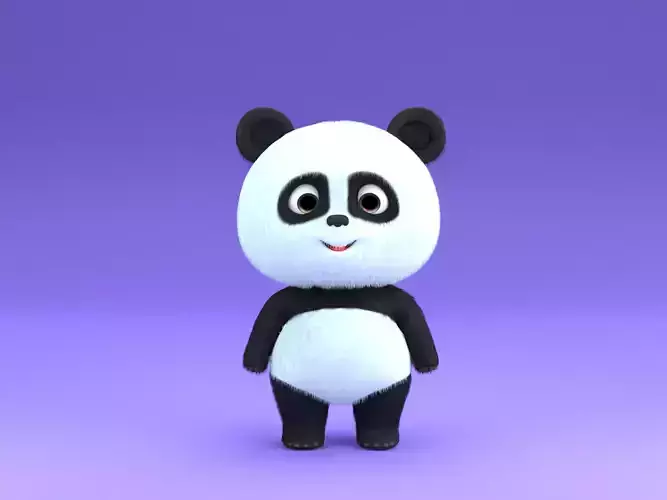 Stylized cartoon panda bear