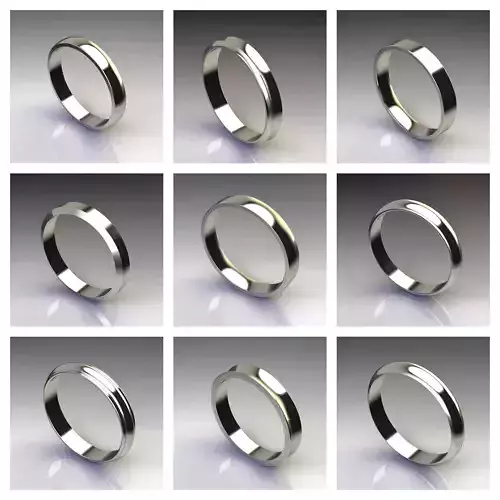 Wedding Rings full sizes Women Men 3D print   model jewellery