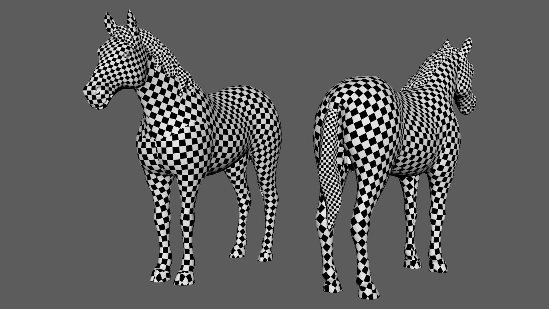 Horse Basemesh Low-poly 3D model_5