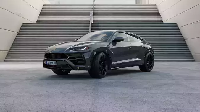 Automotive Render Scene 2 3D Blender File Textured