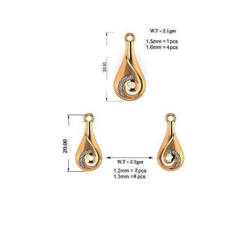 Swirl Drop Jewellery Set 3D print model