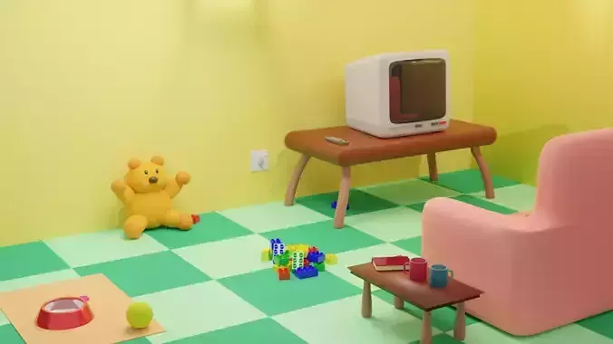 Colorful Livingroom and kids toys 