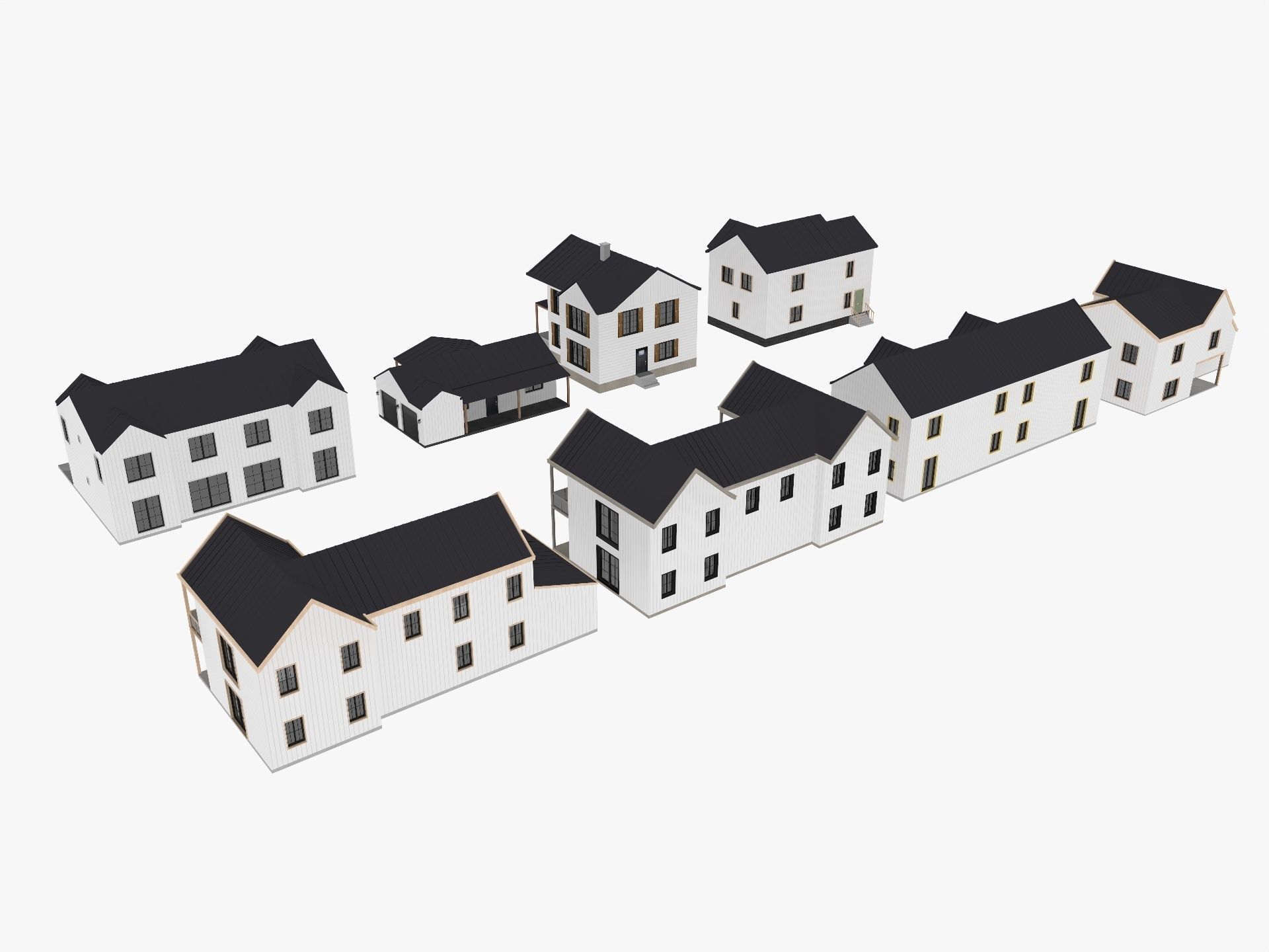 Modern Residential Houses 3D model_4