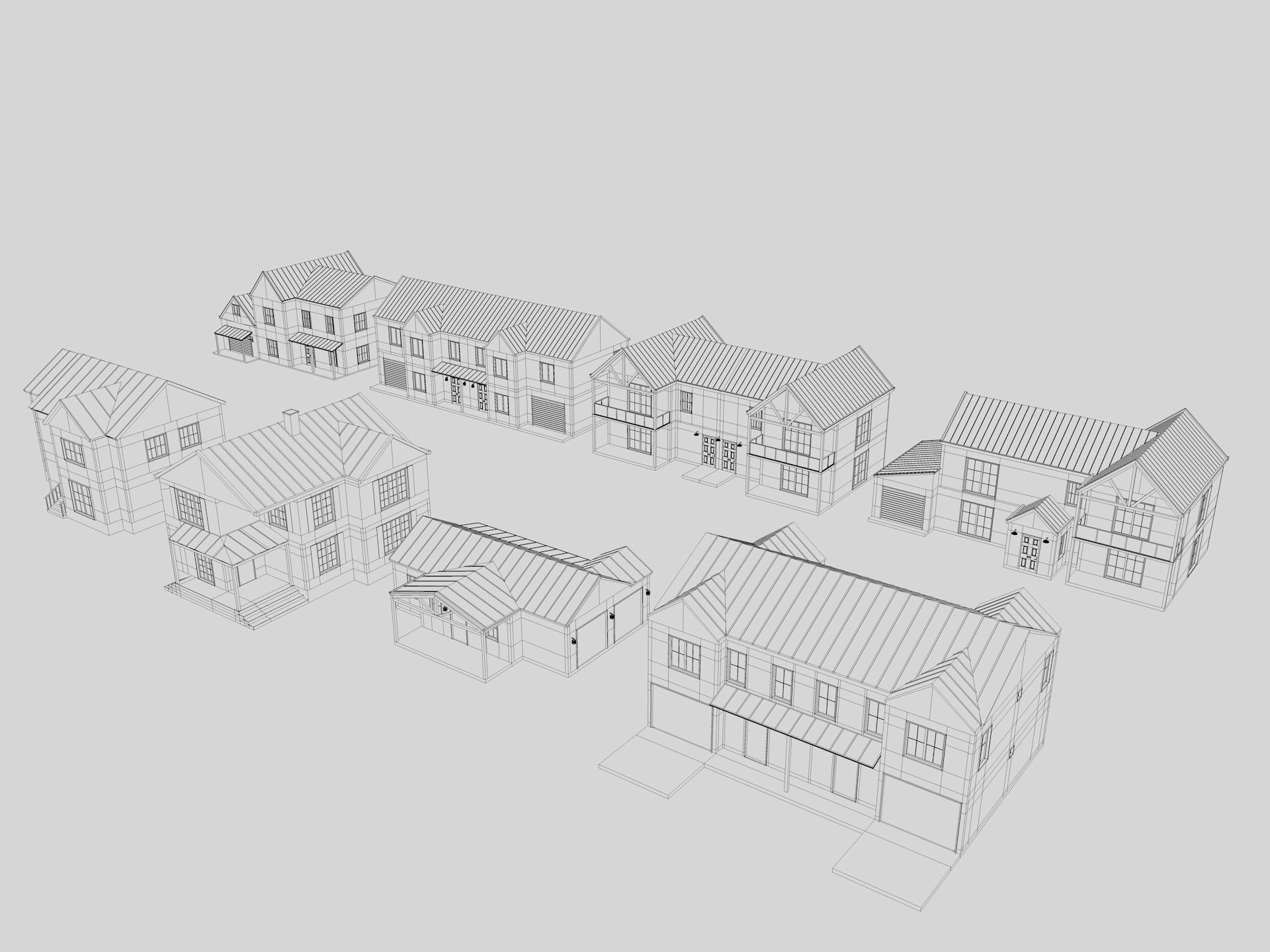 Modern Residential Houses 3D model_5