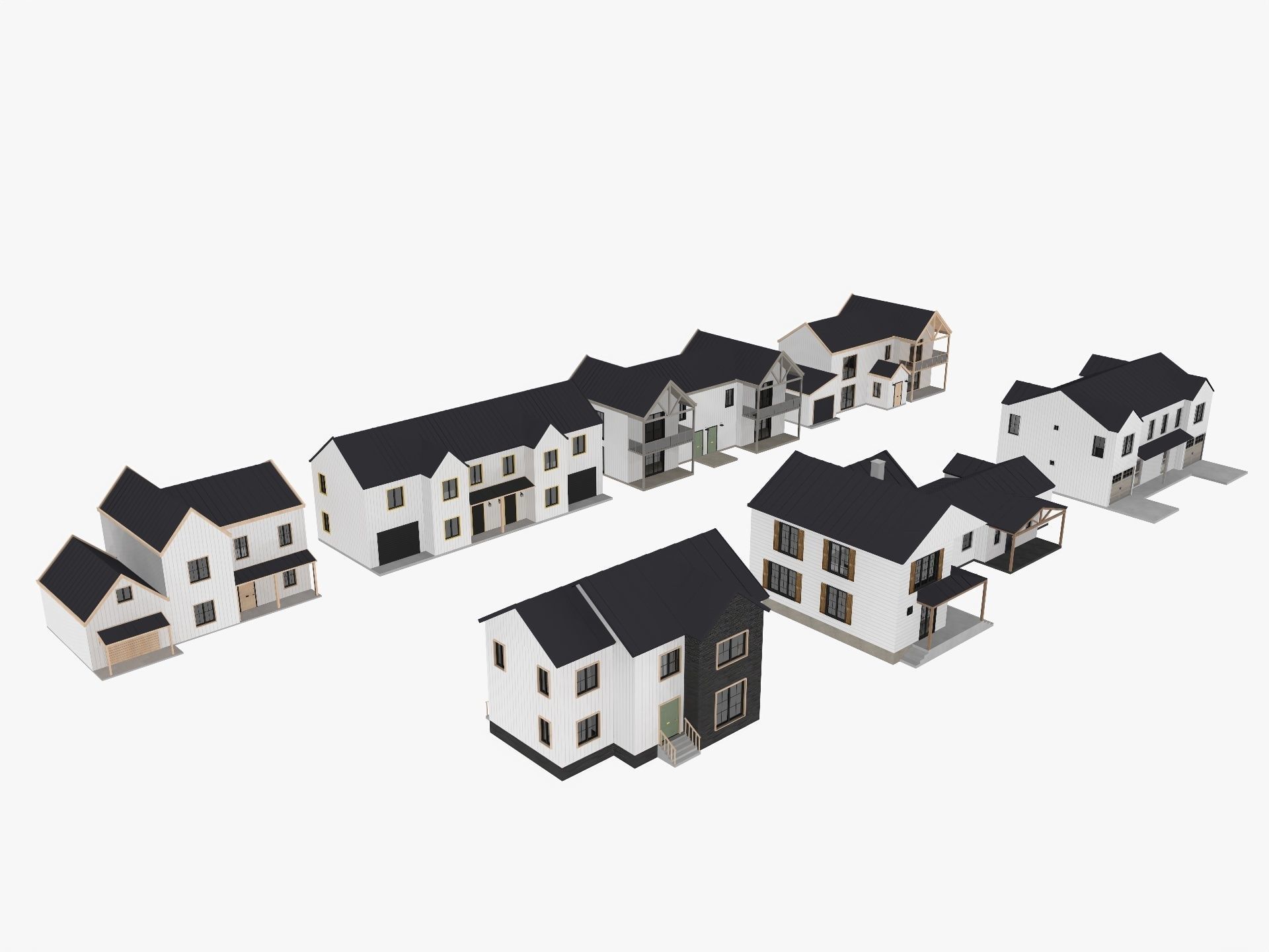 Modern Residential Houses 3D model_3